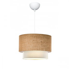 Opviq Lámpara de Araña AYD-2999v, Casquillo de Tela Beige, Diámetro 30 cm, Altura Total 70 cm, Potencia Máxima 15W